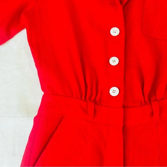 NWOT Musier Paris Laura Jumpsuit in Red 36 - Picture 5 of 10